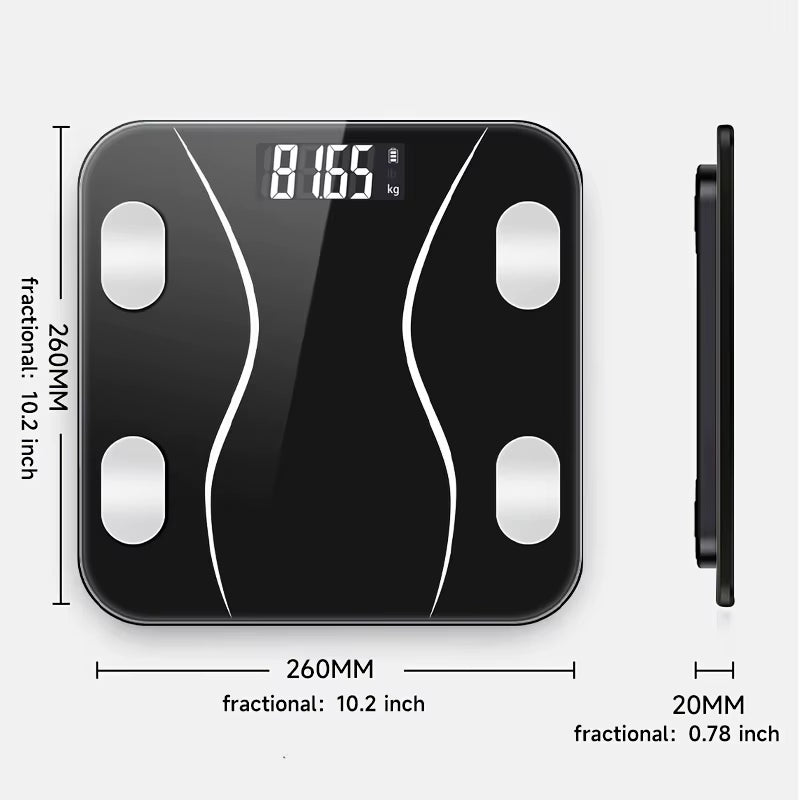 Household Smart Electronic Scale, Glass Weighing Scale, Adult Body Scale, Weighing Gauge, Fat Scale, Bathroom Scale Weights